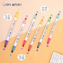 金万年（Genvana）双头简约单色普通6色套装荧光笔G-0541（单位：套）

