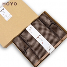 HOYO/3527千鸟格毛浴3件套礼盒-咖(单位：盒)
