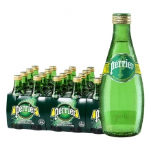 巴黎水 法国原装进口气泡水 原味天然矿泉水 330ml*24瓶（单位：箱）