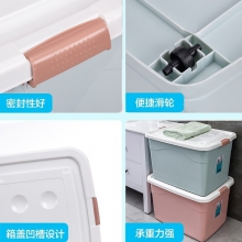 【加厚加大】特大号收纳箱衣物储物箱带轮玩具整理箱家用被子衣物收纳盒 300L加厚 个