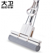 大卫滚轮式免手洗胶棉拖把海绵吸水地拖家用拖布免手洗墩布M91杆2头