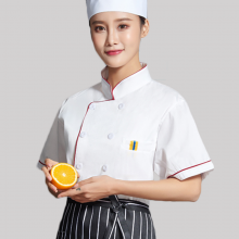 厨师工作服夏季短袖薄款透气酒店后厨厨房餐厅食堂饭店男女士厨师服工作装 短袖单上衣大小请备注