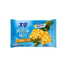 太平苏打饼干低糖酵母海苔味 松脆梳打 易消化含膳食纤维 100g/包（单位：包）