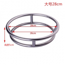 加厚不锈钢圆管锅架双层锅垫 放锅架 炒锅架 隔热防烫置物架加厚实心钢筋锅架圆形锅圈隔热防 大号双层【锅架】