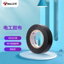 公牛（BULL）电气胶布PVC电工绝缘胶带 阻燃耐低温 黑色9米 10只/筒装